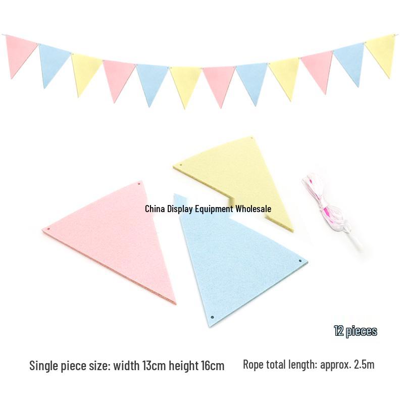 Non-Woven Triangle Flag Bunting for Kindergarten or Girl s Room Decoration