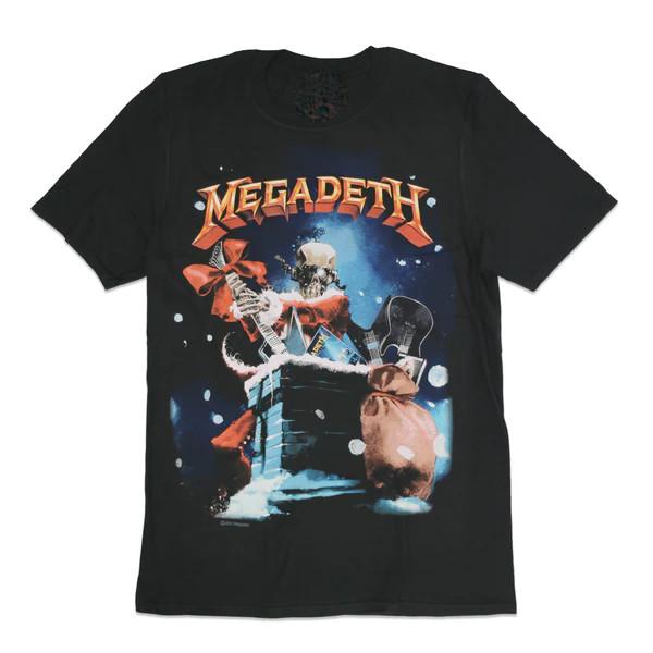 С Рождеством группа Megadeth Хлопковая Унисекс Черная Футболка Полного Размера TT611 Унисекс Футболка XL