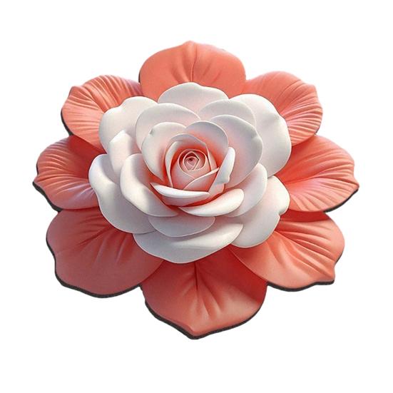 Floral Plush Floor Mat 3D Visual Flower Shaped Floor Rug Mat for Bathroom Quick-Drying Non-Slip Absorbent