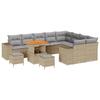 Ensemble de Canapés de Jardin vidaXL 12 Pièces avec Coussins en Rotin Synthétique Beige, Ensemble de Salle à Manger 3363992
