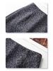 2024 Women's Gray Leopard Woolen Midi Skirt - Autumn/Winter Style, Straight Bodycon with Slit