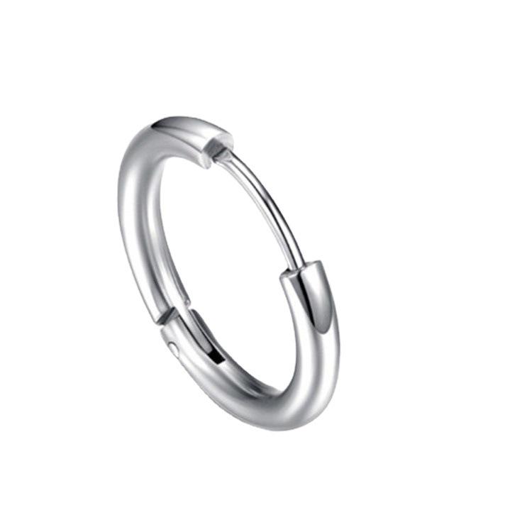 Trendy Unisex Hoops: Simple Titanium Steel Earrings