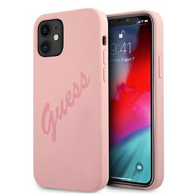 Etui Do iPhone 12 Mini Guess Hardcase Script Vintage Różowe