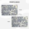French Toile De Jouy Placemats Sets of 4 Waterproof Heat Resistant Linen Table Mats for Home Party Dining Table Decor 12x18 Inch