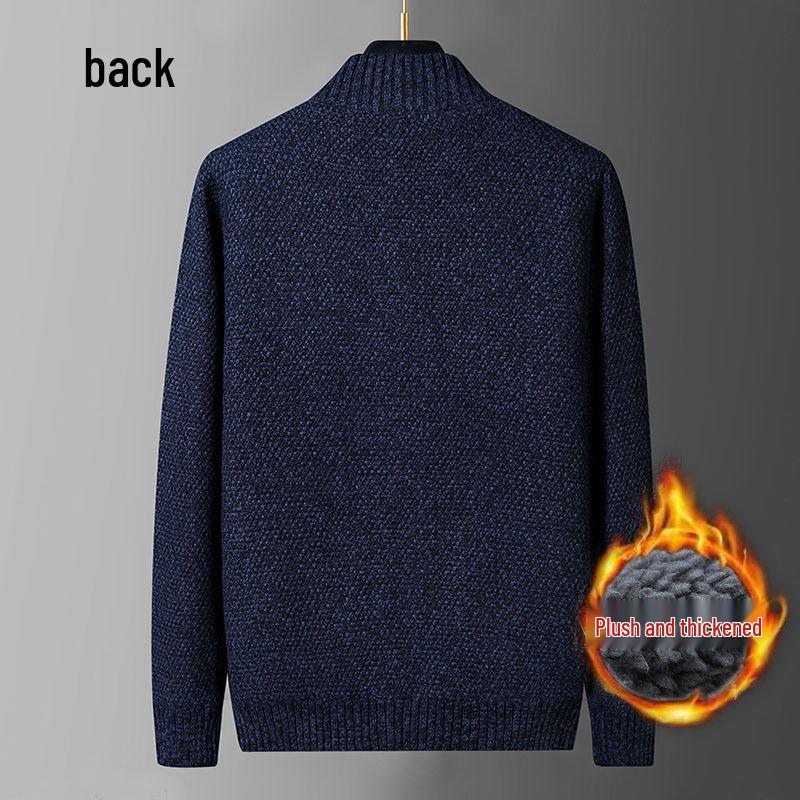 Cardigan Caldo Foderato in Pile con Collo a Incrocio Stile Urbano da Uomo 2025 - Collezione Autunno/Inverno