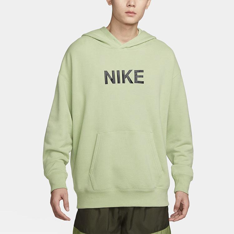 Nike Letter Logo Printed Hooded Long Sleeve American Sweatshirt Men Sweatshirt Melon-Green FQ7269