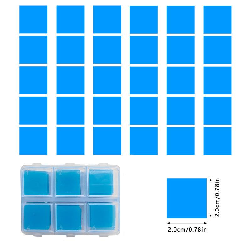 30PCS 2*2CM Diamond Painting Glue Clay With Box DIY Colorful Square Diamond Embroidery Dot Drill Mud Wax Embroidery Tool Set