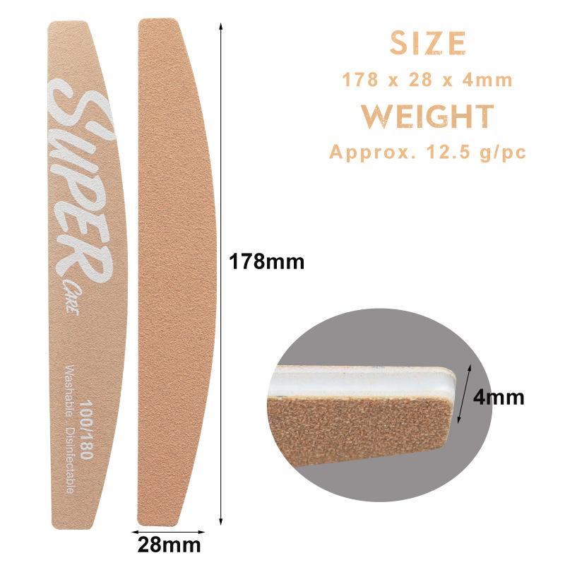Nail Technician's Double-Sided Shaping & Polishing File - Wear-Resistant, Washable, Thin for Nail Art