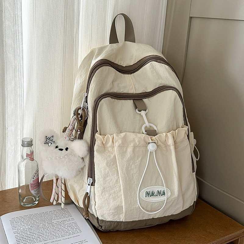 

Portable Quick-drying Fashionable Casual Schoolbag Primary School Students All-matching Backpack Traveling Simple Commuting 25x9x35 single package off білий колір