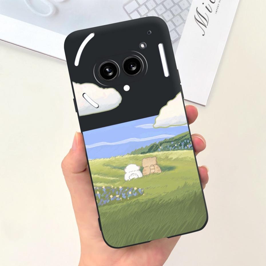 Für Nichts Telefon (2a) (2) Schwarze Silikon-Schutzhülle Für Nothing Phone2 Phone 2a Niedliche Cartoon-Weichschalen