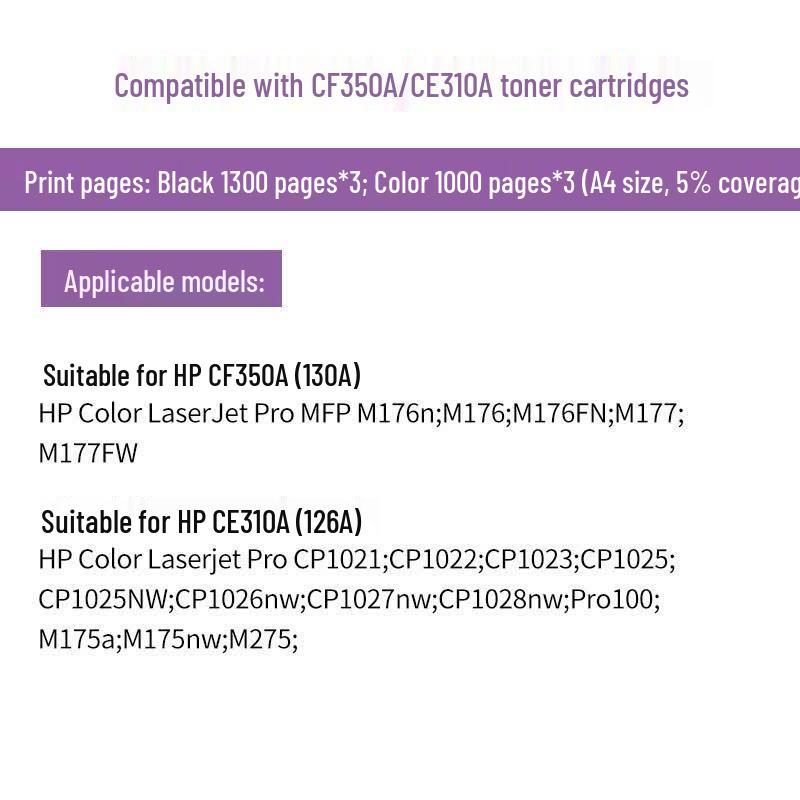 Compatible CF350A/CE310A Toner Cartridge Set