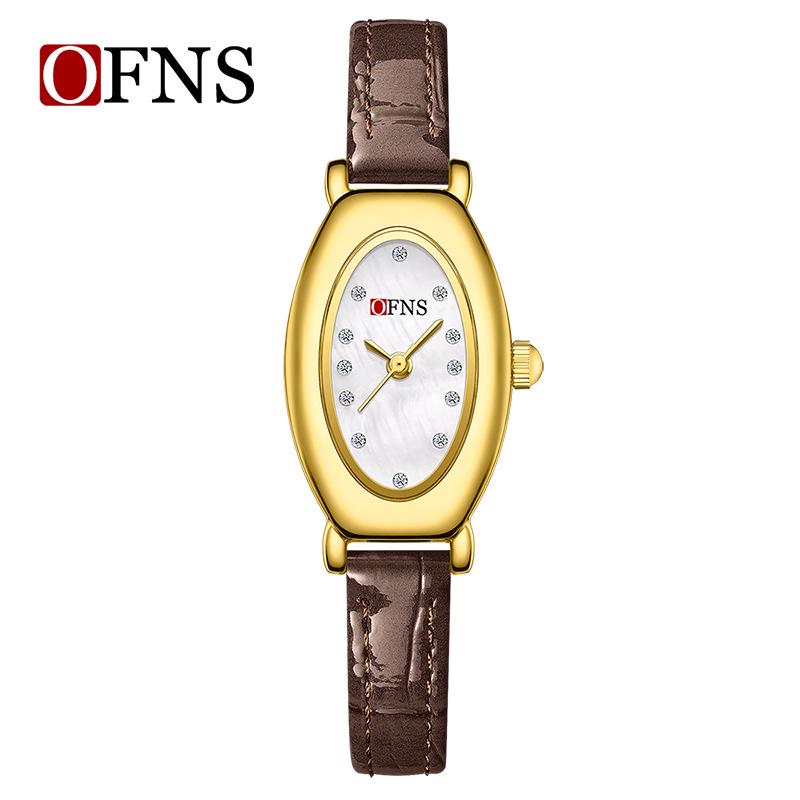 Oufanni Women s Retro Leather Strap Quartz Watch - Simple, Waterproof, Stainless Steel & Mesh Strap Business Wristwatch