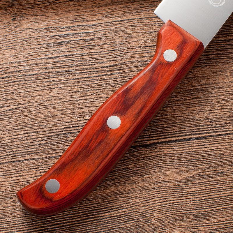 5.5 Inch Shibazi Utility Knife Stainless Steel Blade Sharp Paring Peeling Cleaver Slicing Barbecue Kitchen Knives Wood Handle