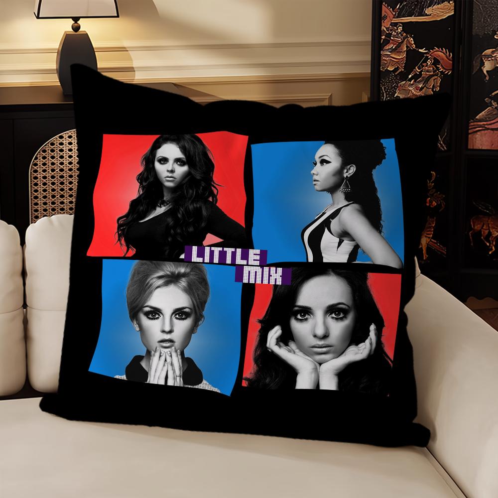 Pop Music Little Mix Band Pillow Case Sofa Living Room Bedroom Headboard Backrest Cushion Square Cushion Nap Time 16x16Inch