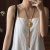 Retro Metal Design Pearl Flower Necklace - French Light Luxury, Long Tassel Chain