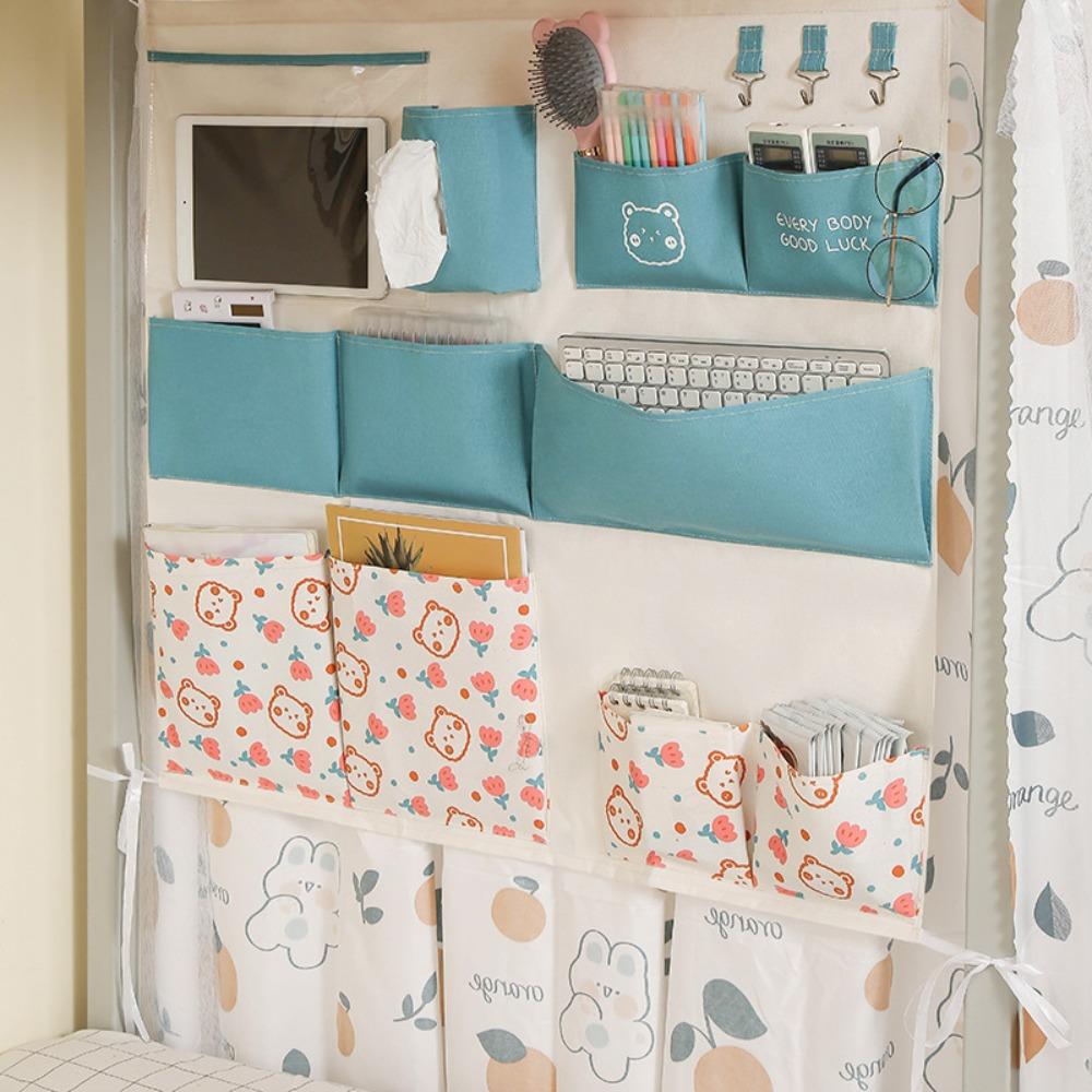 Wall Mounted Storage Bag Multiple Pockets Sundries Storage Pouches Portable Hanging Bag  Dormitory