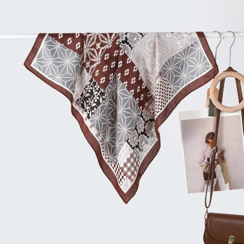 Hot-selling silk scarves women's temperament versatile simple warm small scarf scarf scarf spring and autumn warm scarf