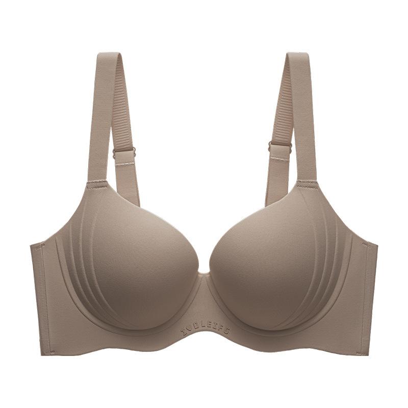 Plus Size Full Bust Minimizing Bra, Thin Push Up Side Support Anti-Sagging Anti-Outward Expansion Seamless Women's Lingerie