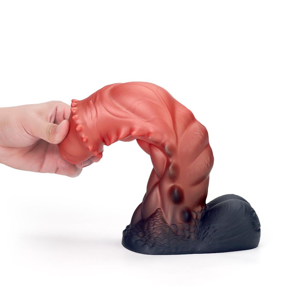 Muscle God's New Anal Plug Shaped Silicone Dildo Soft Mixed Color Female Simulation Masturbator