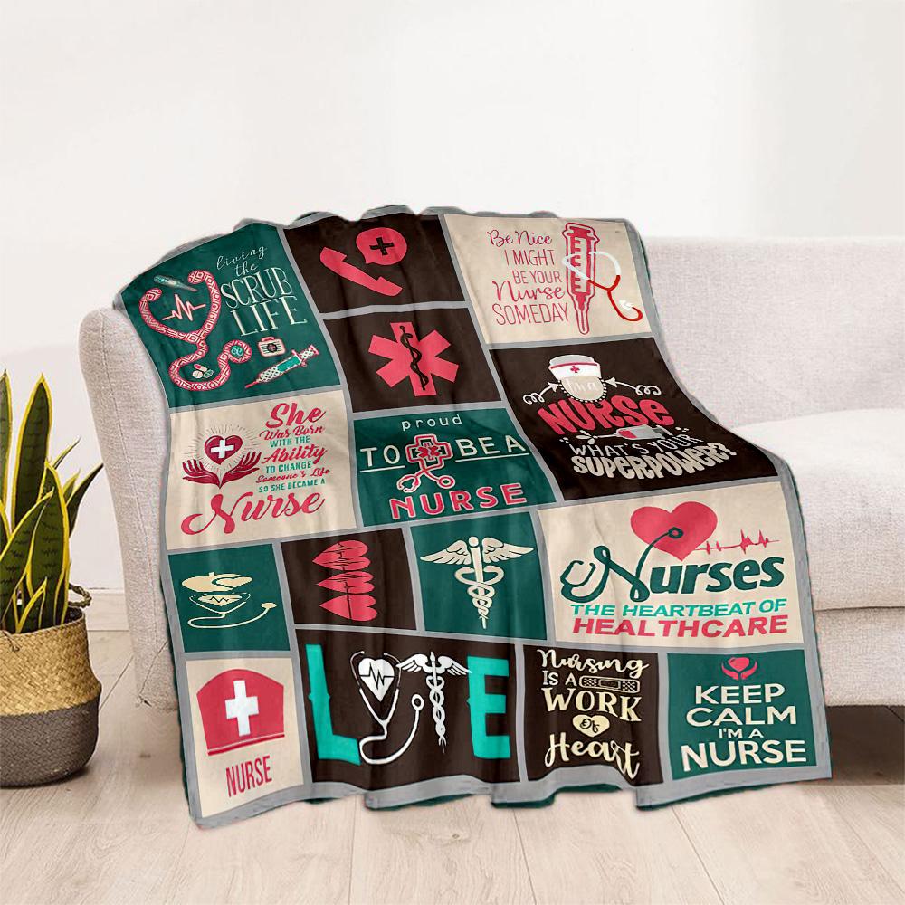 Nurse Appreciation Collage Blankets are suitable for living rooms,making them an ideal choice for outdoor travel and gifts.