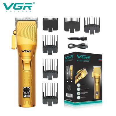 All Metal Adjustable Haircut Machine Mens Cutter LED Hair Cutting Cliper Gold Golden Cutter Clippers Barber Profesional Full Set