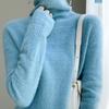 For Autumn and Winter Piled Turtleneck Sweaters Trendy Cut-out Knitted Sweaters for Women and Solid-color Casual Pullovers