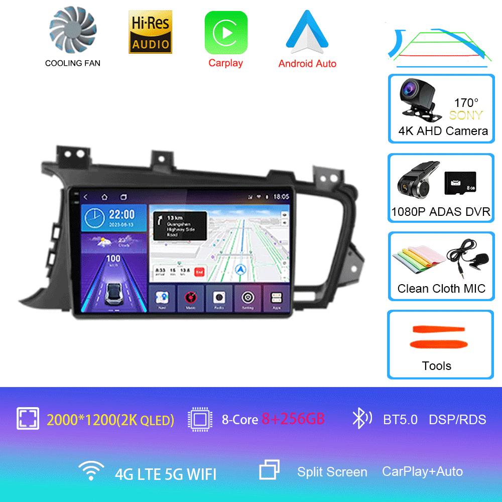 Car Radio Android 14 For Kia Optima 3 K5 TF T 2010 2011 2012 2013 2014 2015 Navigation GPS Multimedia Player Stereo WiFi+4G DSP