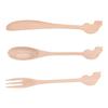 3pcs Wooden Tableware Set Spoon Fork Reusable Hand Made Utensils Portable Soup Spoon for Kitchen Picnic Hotel