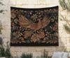Phönix Mittelalterlicher Wandteppich, Feuervogel Wandbehang, Burg & High Fantasy Dekor mit Cottagecore Wildblumen