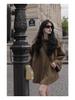 Women's British-Style Hooded Trench Coat: Autumn/Winter, Plus Size, Versatile, Trendy Loose-Fit Cape Design.
