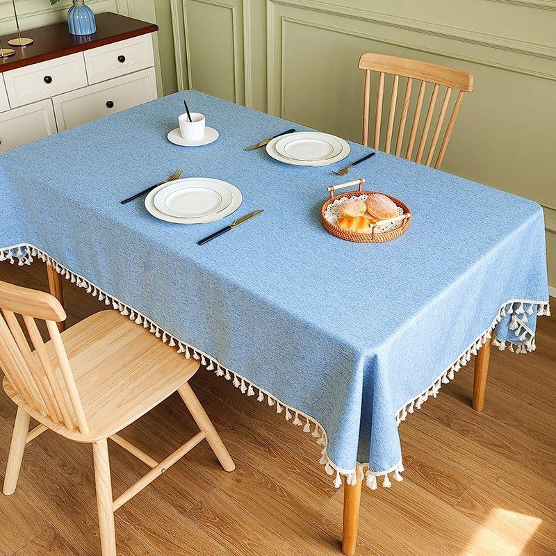 Cotton And Linen Tablecloth Waterproof And Anti-Fouling Atmosphere Coffee Table Rectangular Light Luxury High-End Oil-Proof Tablecloth Table Cloth