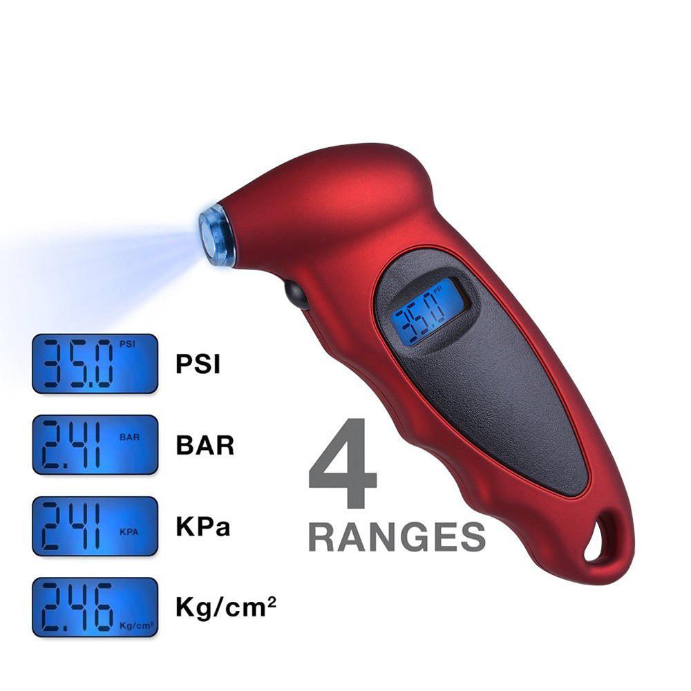 Manometro digitale per pneumatici per auto con monitoraggio digitale della pressione dei pneumatici ad alta precisione retroilluminato