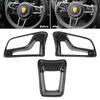 Steering Wheel Cover Trim Carbon Fiber Control Panel Frame Decal Sticker for Macan 718 Boxster Cayman 911