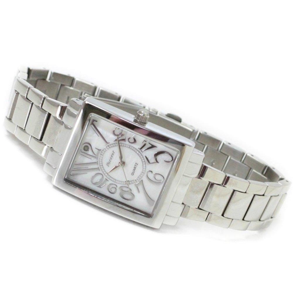 Reloj de Hombre Esfera de Nácar [Movimiento Japonés] Esfera de Nácar Blanco con Sencilla Herramienta de Ajuste de Correa Reloj Formal de Negocios FOREVER G2300-2306 (FG2301)