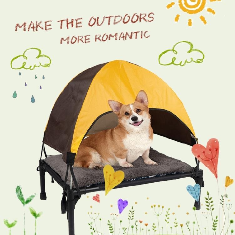 Elevated-Dog Bed with Canopy-Outdoor Dog Bed Cooling Raised Dog Cot Pet Tent