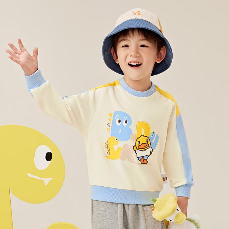 B.Duck Boys' Cartoon Patchwork Long Sleeve Sweatshirt
