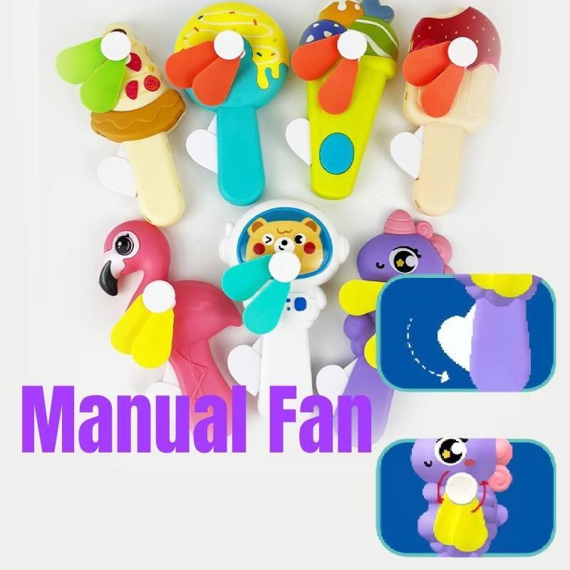 Adorable Handheld Cartoon Fan For Kids Cute Animal Portable Hand Press Fan For Students And Travel