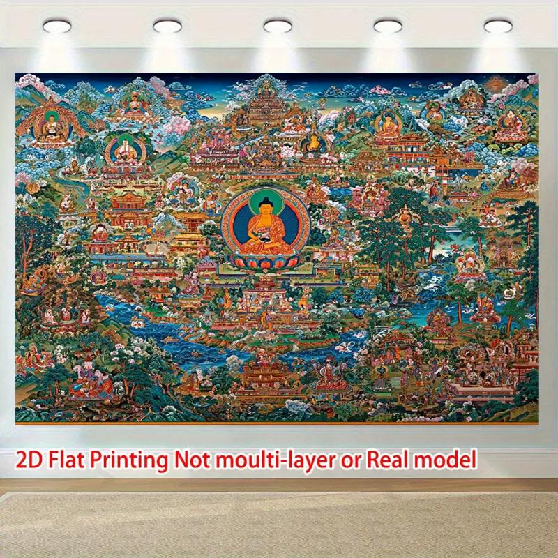 VIKAMA Intricate Thangka Tapestry Which Has Added A Sacred Cultural Vibe Ideal For Home Office Guesthouse And Meditation Space