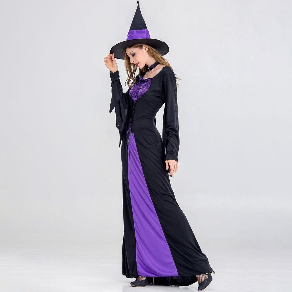 Women's Halloween Witch Costume - Purple Vampire Masquerade Dress (S-XXL)