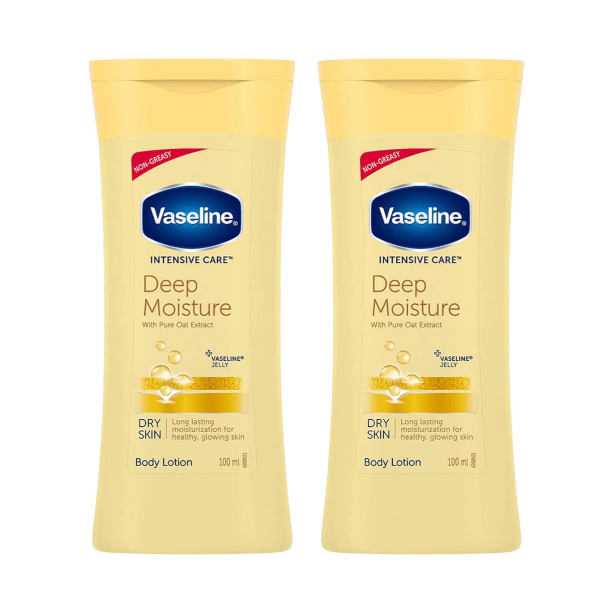 Vaseline Intensive Care Deep Moisture Body Lotion 100 ml Pack of 2 Long-Lasting Hydrating Skin Care