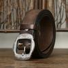 3.8CM Pure Cowhide High Quality Genuine Leather Belts for Men Brand Strap Male Pin Buckle Vintage Jeans Cowboy Cintos Luxury