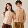 Children's Unisex Round Neck Cardigan 30% Cashmere 70% Wool Children's Autumn and Winter Cashmere Soft and Warm