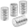 Sondsilen Air Valve Caps for Car Motorcycle Tire Valve Caps 4 Pack Silver Aluminum