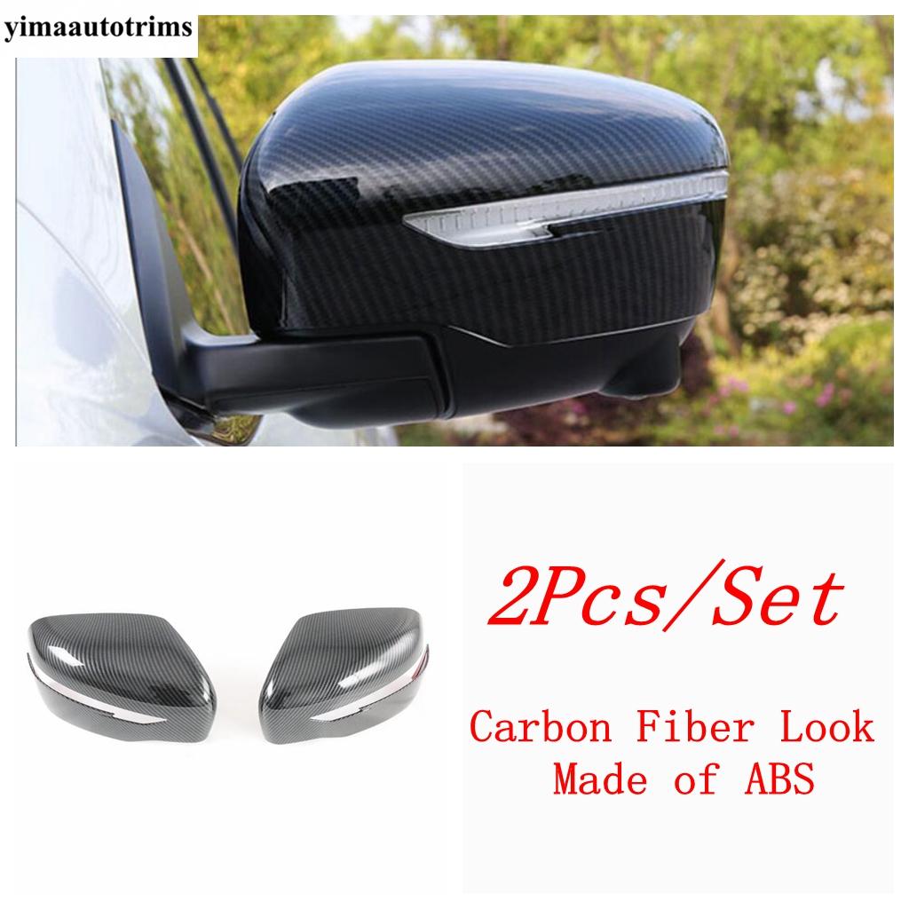 Door Handle / Rearview Mirror Cap Shell Cover Trim For Nissan Navara NP300 / Terra 2017 -  Chrome / Carbon Fiber Accessories