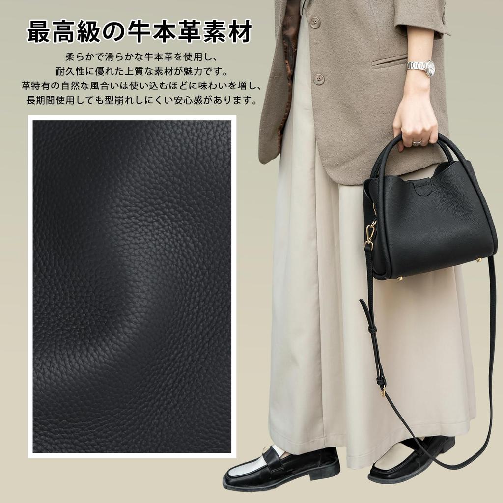 Shoulder Genuine 3 Large Crossbody Shoulder Commuter Bag [imeetu] Women's 3-Way Bag, Leather, Compartments, Capacity, High-End Look, Bag, Simple,