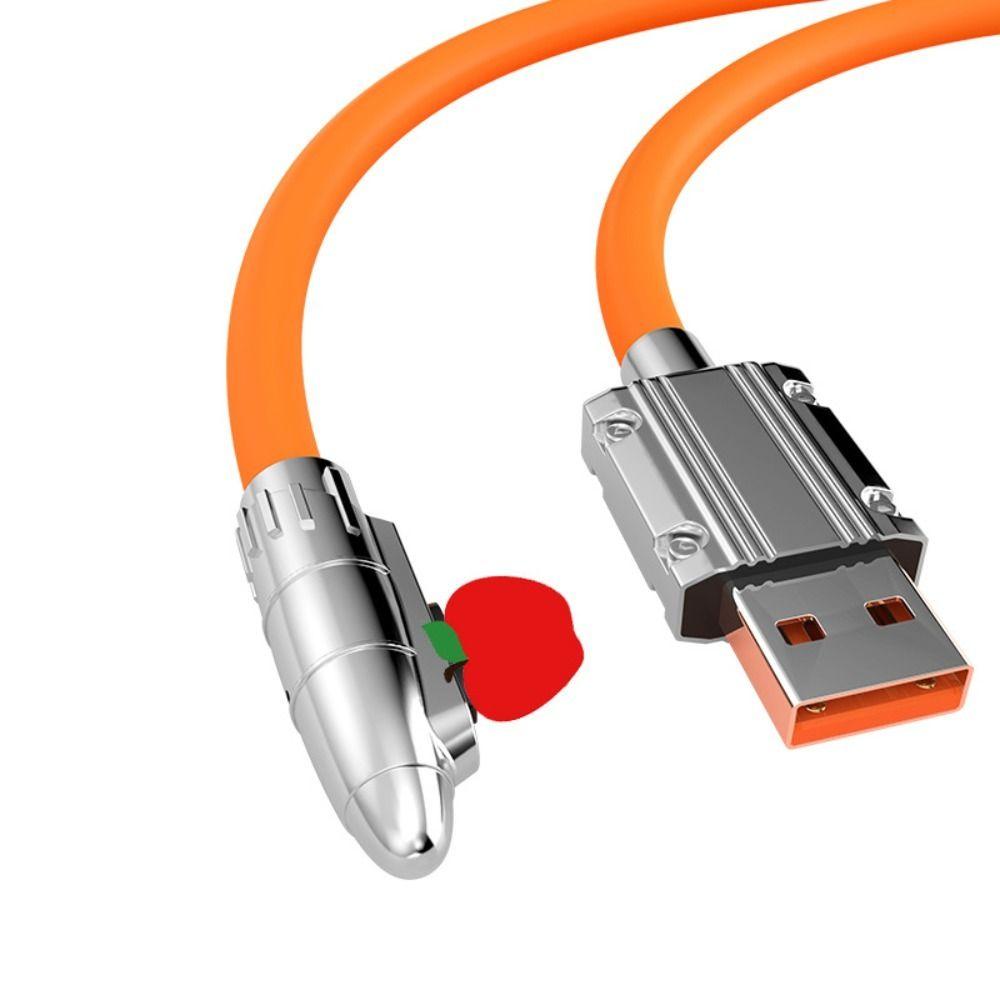 

USB-кабель для сверхбыстрой зарядки 90° Зарядный кабель с жидким силиконом 120 Вт для зарядки мобильного телефона