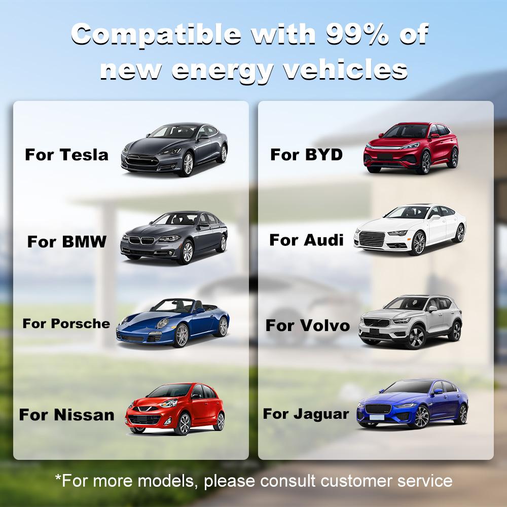 VODEXEV 3.5KW Type2 Portable EV Charger 16A 1Phase EU Plug US Plug EVSE Charging Current Adjustable Electric Vehicle Charging