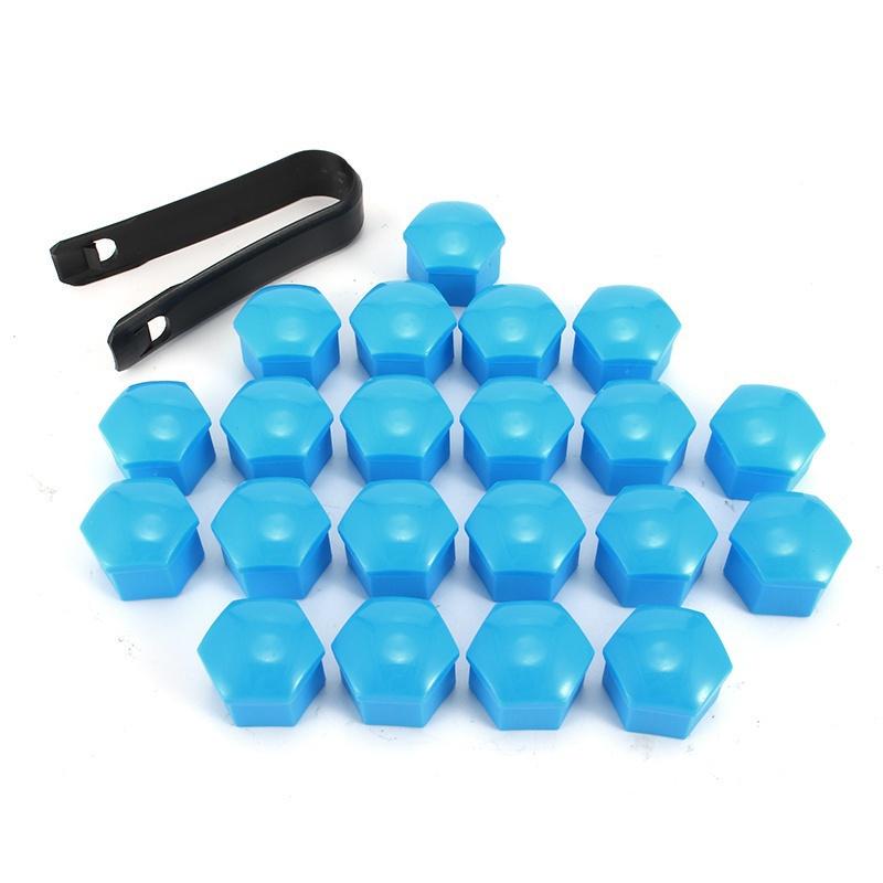 17mm Car Wheel Center Nut Plastic Cover Caps with Removal Tool