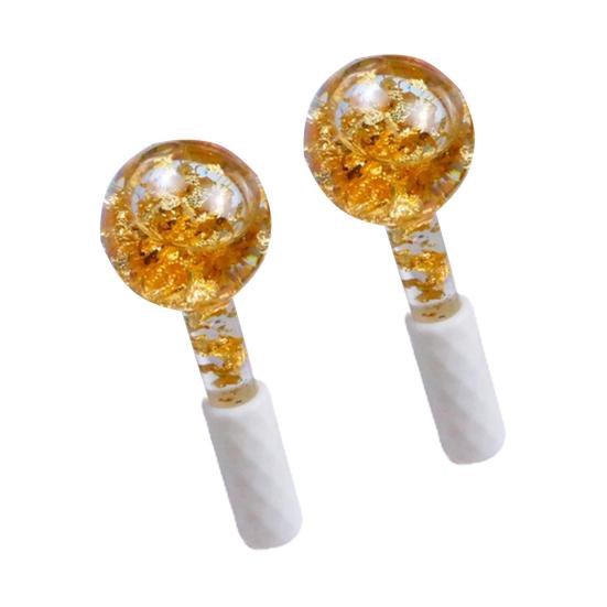 

Yousheng 2 шт./пара Массажный ледяной шар 24K Золотая фольга Многофункциональный Уменьшает отечность Смола Красота Цветок Ледяные сферы для повседневной жизни жёлтый