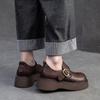 Fashion GKTINOO 2025 Autumn New Retro Round Toe Platform Shoes Versatile Genuine Leather Comfortable Thick Soled Women's Shoes